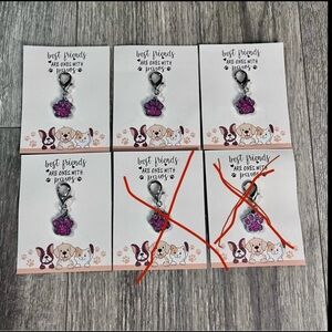 Bundle of 4 Cute Pink Dog or Cat Paw Charms